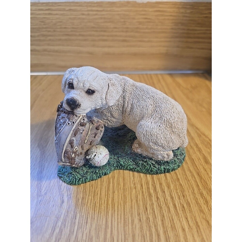 Living Stone Yellow Lab With Mit And Ball Figure 2000 Encore Group
